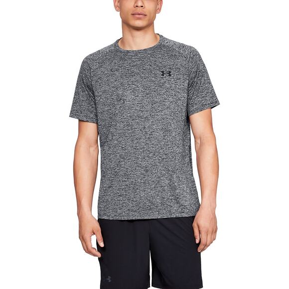 Under Armour Men's Size Medium UA Tech T-shirt Gray Black Loose Short Sleeve Tee - Picture 1 of 7